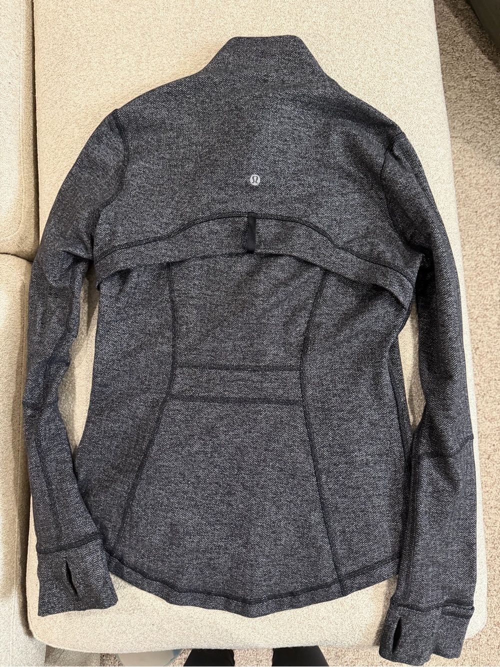 EUC Lululemon Define Jacket Size 10 Black/Gray Herringbone - Picture 2 of 6
